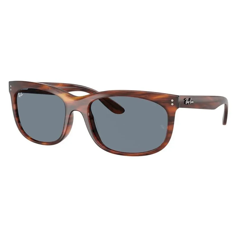 NEW Ray-Ban Unisex Balorette Striped Havana Pillow Frame Blue‎ Lens Sunglasses